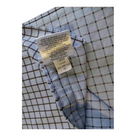 Hudson Room Fitted, Plaid Long Sleeve Shirt, Blue/Grey. 17.5/34 - Picture 4 of 10
